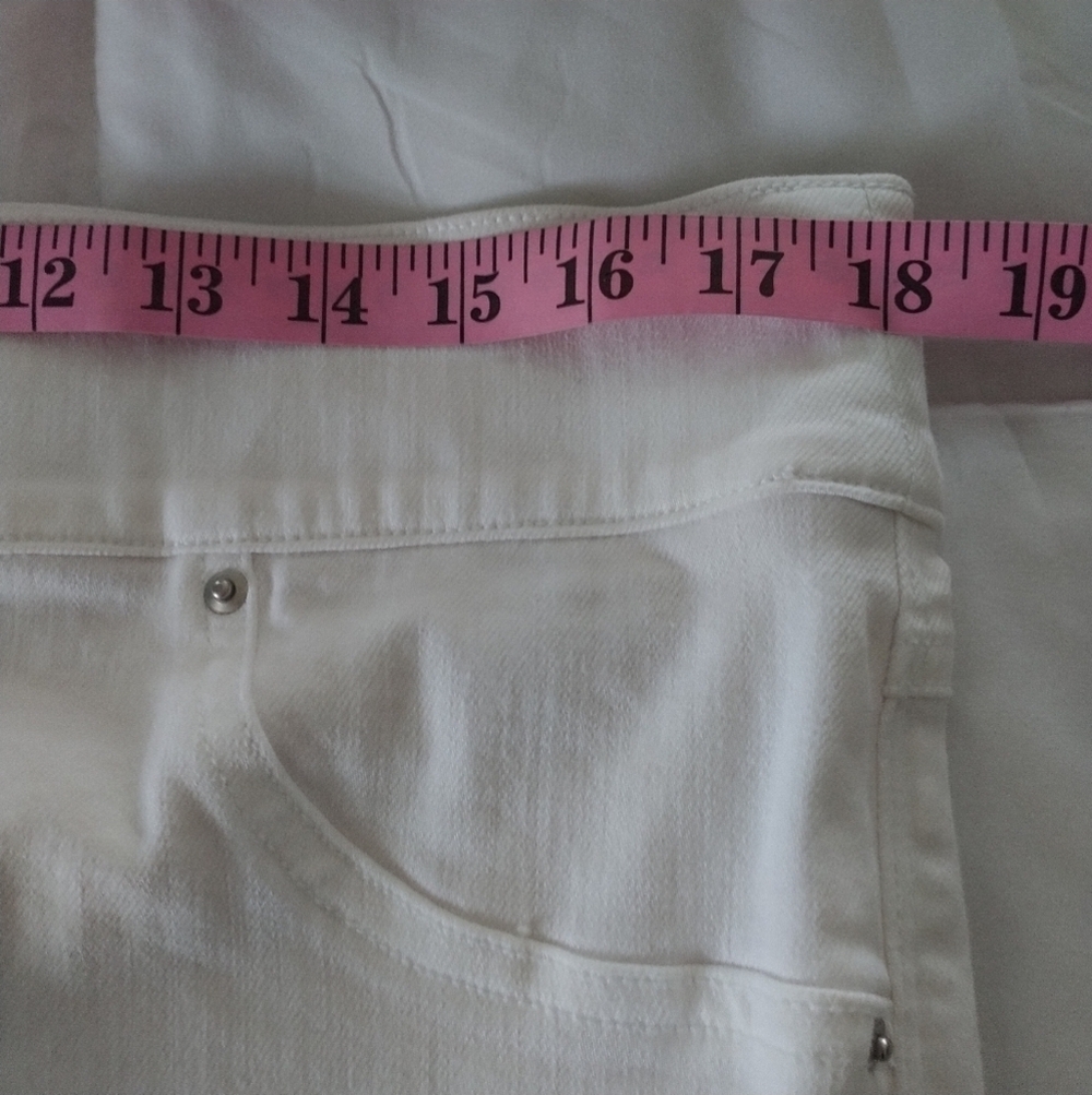 SPANX White Slim Panel Ankle Raw Hem Jegging Jeans 1X - Picture 15 of 15